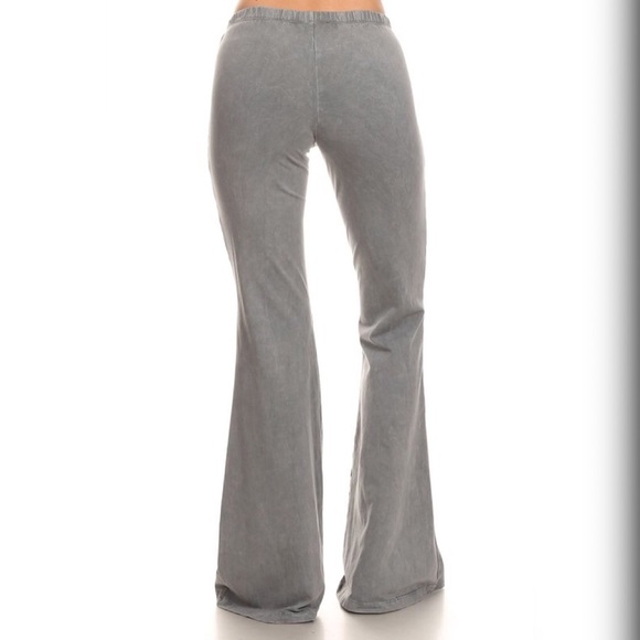 Gray Taupe Cotton Blend Comfy Lounge Yoga Pants - Picture 4 of 5